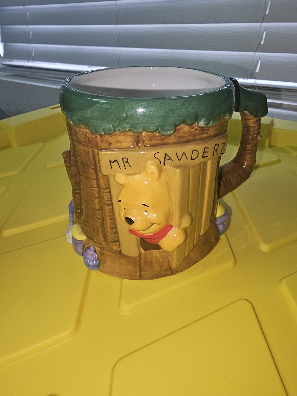 Mr. Sanders Winnie the Pooh Ceramic Mug - Yellow & Green